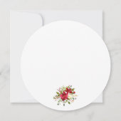 Kerstfeest Rood Bloemstuk Poinsettia Rond Kaart (Achterkant)