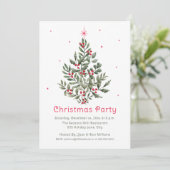 Kerstfeest rood en wit kaart (Staand voorkant)