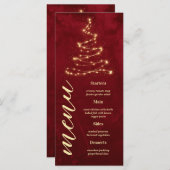 Kerstfeest Rood Fluwelen met Boom Manu Kaart (Voorkant / Achterkant)