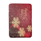 Kerstfeest Rood Golden Snowflakes Holiday Badmat (Voorkant Verticaal)