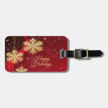 Kerstfeest Rood Golden Snowflakes Holiday