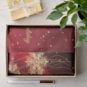 Kerstfeest Rood Golden Snowflakes Holiday Tissuepapier (Geschenk)