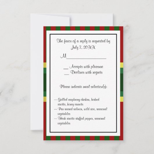 Kerstfeest Rood Goud Goud RSVP (Achterkant)