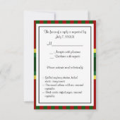 Kerstfeest Rood Goud Goud RSVP Kaartje (Achterkant)