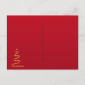 Kerstfeest rood goud moderne boomuitnodiging briefkaart (Achterkant)
