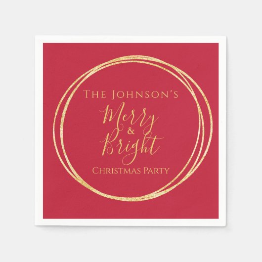 Kerstfeest rood goud servet (Voorkant)