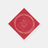 Kerstfeest rood goud servet (Hoek)