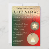 Kerstfeest Rood Groen en Goud Glitters Kaart (Voorkant)