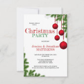 KERSTFEEST Rood Groen Ornament Pijnsneeuw Kaart (Voorkant)