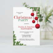 KERSTFEEST Rood Groen Ornament Pijnsneeuw Kaart (Staand voorkant)