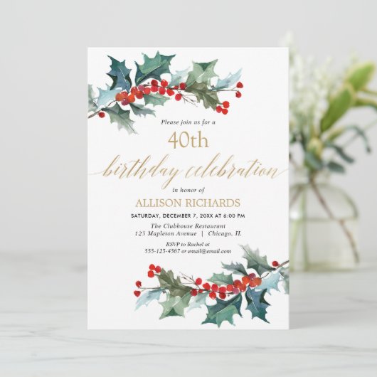 kerstfeest: rood heilig goudbruin kaart (Staand voorkant)