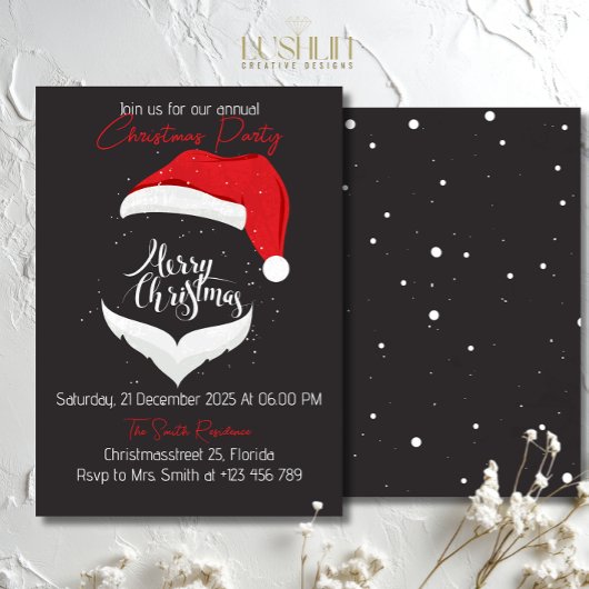 Kerstfeest Rood Hoed Feest Vieren Kaart