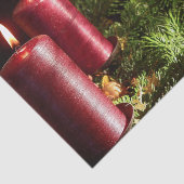 Kerstfeest Rood Kaarsen Winter Vakanties Tissuepapier (Detail)