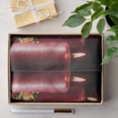 Kerstfeest Rood Kaarsen Winter Vakanties Tissuepapier (Geschenk)