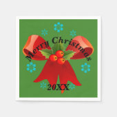 Kerstfeest (Rood kerstlint) Servet (Voorkant)