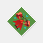 Kerstfeest (Rood kerstlint) Servet (Hoek)