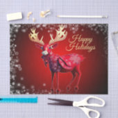 Kerstfeest Rood Rendier Winter Vakanties Tissuepapier (Craft)