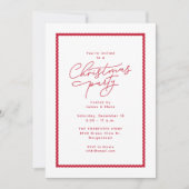 Kerstfeest rood wit eenvoudig kaart (Voorkant)