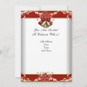 Kerstfeest Rood Wit Goud Kaart (Achterkant)