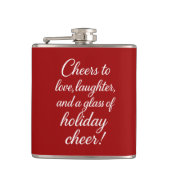 Kerstfeest rood wit liefde lachen vrolijkheid heupfles (Voorkant)