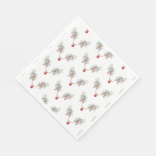 Kerstfeest Roodnosrenderpine Berries Servet (Hoek)
