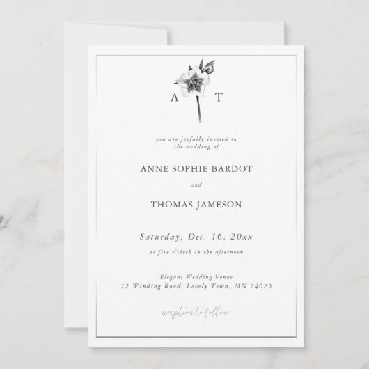 Kerstfeest Roos Crest Elegant Moderne Winterbruilo Kaart (Voorkant)