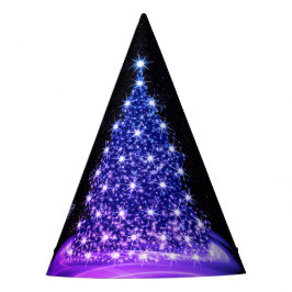 Kerstfeest Roze Blauwe Boom Winter Zwart Rustiek Feesthoedjes