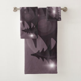 Kerstfeest Roze Bomen Vakantie Winter Elegant Bad Handdoek
