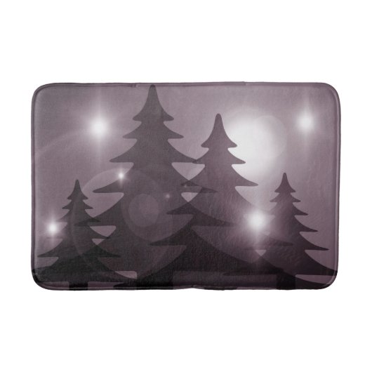 Kerstfeest Roze Bomen Vakantie Winter Elegant Badmat (Voorkant)