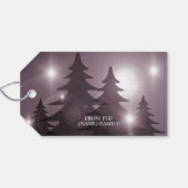 Kerstfeest Roze Bomen Vakantie Winter Elegant Cadeaulabel (Achterkant Horizontaal)
