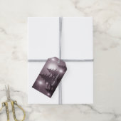 Kerstfeest Roze Bomen Vakantie Winter Elegant Cadeaulabel (Met Touw)