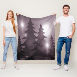 Kerstfeest Roze Bomen Vakantie Winter Elegant Fleece Deken