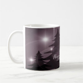 Kerstfeest Roze Bomen Vakantie Winter Elegant Koffiemok