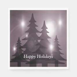 Kerstfeest Roze Bomen Vakantie Winter Elegant Servet
