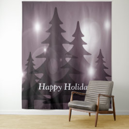 Kerstfeest Roze Bomen Vakantie Winter Elegant Wandkleed