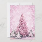 Kerstfeest roze boom sneeuwvlokken kaart (Achterkant)