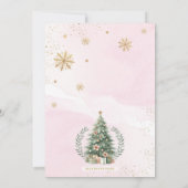 kerstfeest | Roze gouden winter vakantie Kaart (Achterkant)