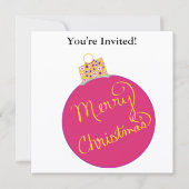 Kerstfeest Roze Ornament Ball Feestdagenkaart (Voorkant)