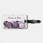 Kerstfeest Roze Paarse Ornamenten Snowflake Bagagelabel (Achterkant horizontaal)