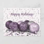 Kerstfeest Roze Paarse Ornamenten Snowflake Briefkaart (Voorkant)