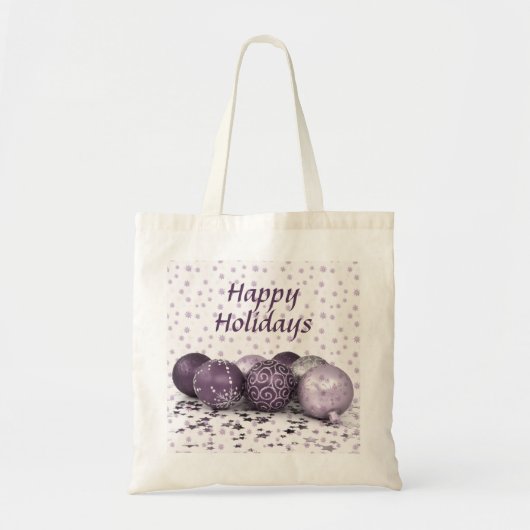 Kerstfeest Roze Paarse Ornamenten Snowflake Tote Bag (Voorkant)