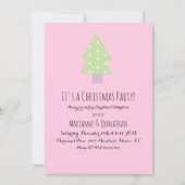 Kerstfeest Roze Pastel Boom Kaart (Voorkant)