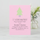 Kerstfeest Roze Pastel Boom Kaart (Staand voorkant)