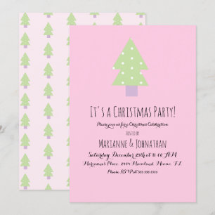 Kerstfeest Roze Pastel Boom Kaart