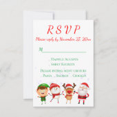 Kerstfeest RSVP Red Green Santa Holiday Kaart (Voorkant)