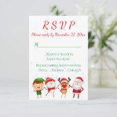 Kerstfeest RSVP Red Green Santa Holiday Kaart (Staand voorkant)
