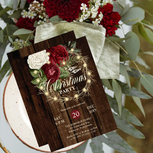 Kerstfeest - Rustic Woodsy Licht Wreath Kaart