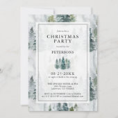 Kerstfeest rustieke dennenbomen diep groen kaart (Voorkant)