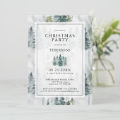 Kerstfeest rustieke dennenbomen diep groen kaart (Staand voorkant)