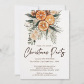 Kerstfeest rustieke droge sinaasappels botanisch kaart (Voorkant)